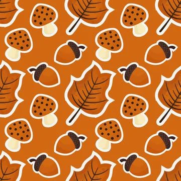 Seamless pattern with autumn theme Stock Illustration