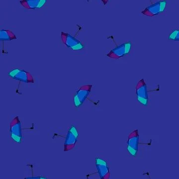 Seamless pattern autumn umbrella rain cartoon vector Stock Illustration