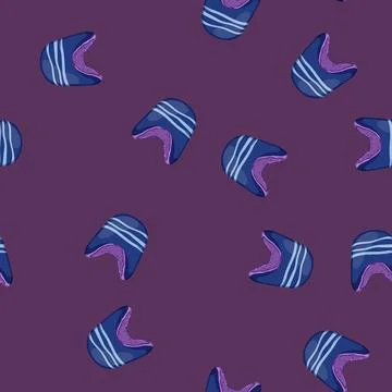 Seamless pattern autumn winter hat kid cartoon vector イラスト素材