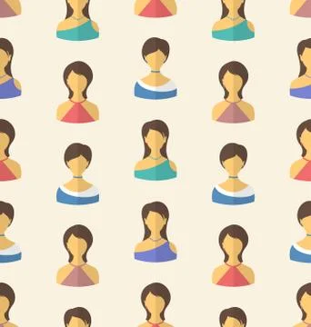 Seamless Pattern Avatars Stock Illustration
