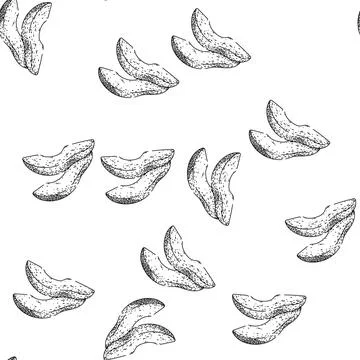 Seamless pattern avocado green sketch hand drawn illustration Stock Illustration