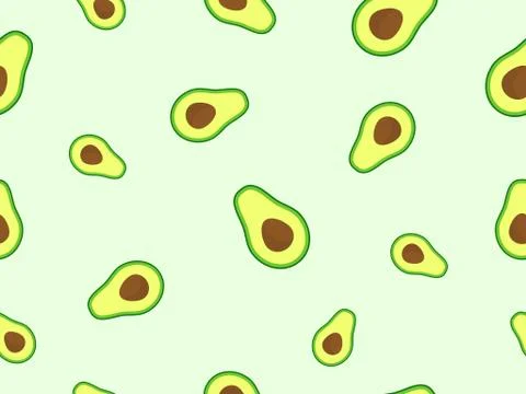 Seamless Pattern with avocado Stock Illustration