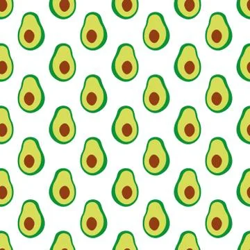 Seamless pattern with avocados slices Stock Illustration