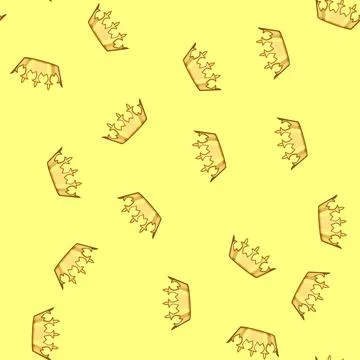 Seamless pattern award golden crown cartoon vector Stockillustratie