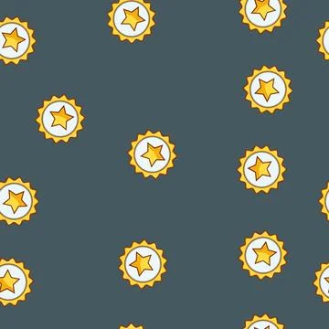 Seamless pattern award star badge cartoon vector イラスト素材