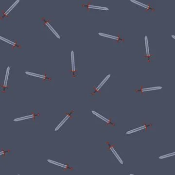 Seamless pattern axe viking sword cartoon vector Stock Illustration
