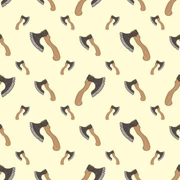 Seamless pattern axes Stock Illustration