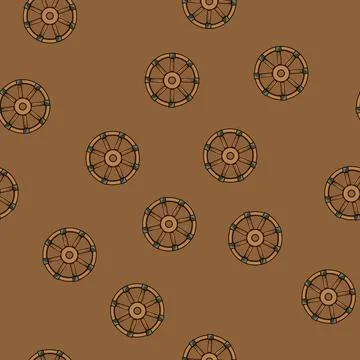 Seamless pattern axle wheel ancient cartoon vector Ilustración de archivo