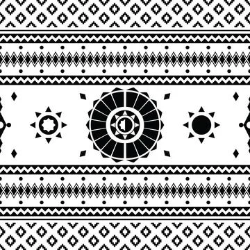 Seamless pattern of Aztec tribal design for fabric print and decoration. Illustrazione stock