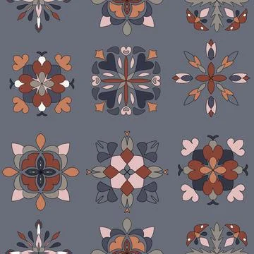 Seamless Pattern azulejo floor tiles. Abstract geometric background. Vector Illustrazione stock