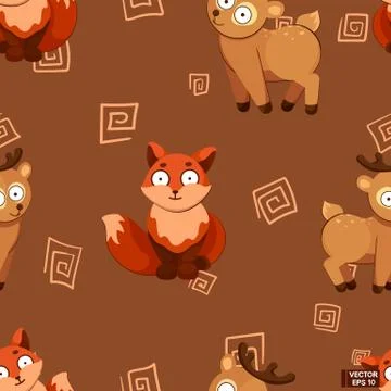 Seamless pattern of baby animals イラスト素材