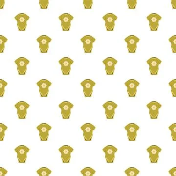 Seamless pattern with baby bodysuits and flower motif Stock Illustration