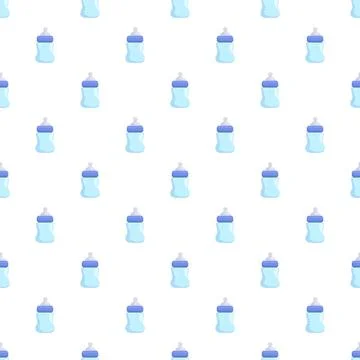 Seamless pattern with baby bottles for infant feeding Illustrazione stock
