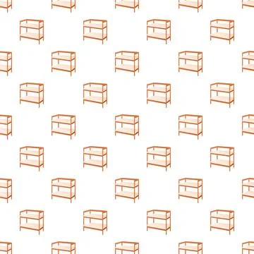 Seamless pattern with baby changing table furniture Stock Illustration