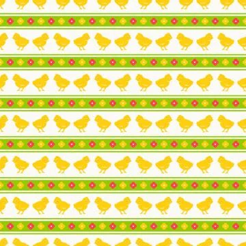 Seamless pattern with baby chick. Vector background. Stock Illustration