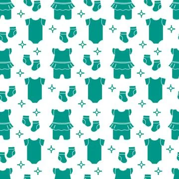Seamless pattern with baby clothes. Stock Illustration