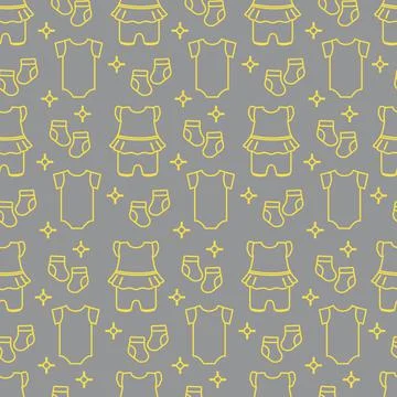 Seamless pattern with baby clothes. Stock Illustration