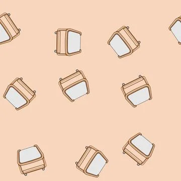 Seamless pattern Baby cradle nursery furniture providing infant care Stock Illustration