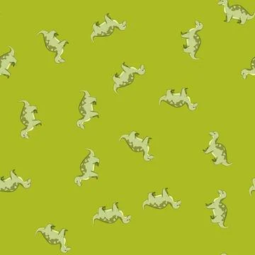 Seamless pattern baby dinosaur character cartoon vector Stock Illustration