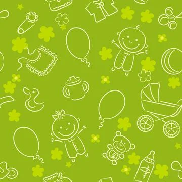 Seamless pattern with baby elements Illustrazione stock