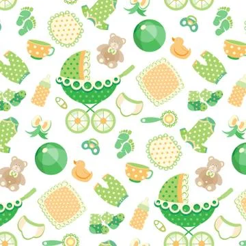 Seamless pattern with Baby Stock Illustration