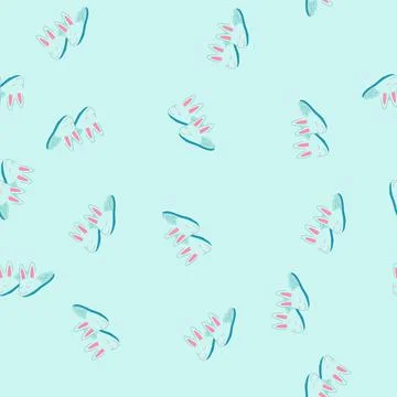 Seamless pattern baby kid slippers cartoon vector Stock Illustration