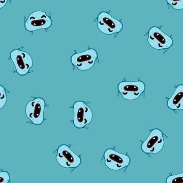Seamless pattern baby monster character cartoon vector Stock Illustration