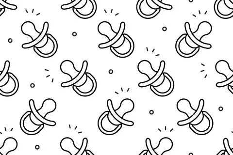 Seamless pattern with Baby Nipple Stock Illustration