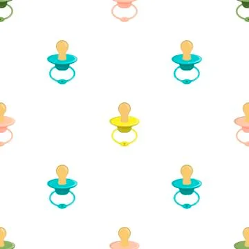 Seamless pattern with baby pacifier Stock Illustration