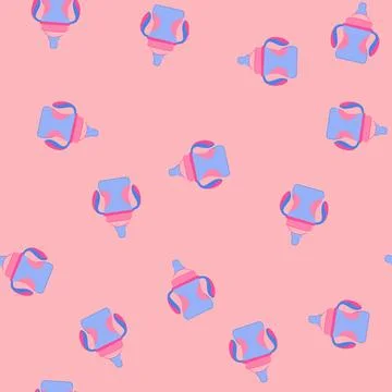Seamless pattern baby sippy cup cartoon vector Stock Illustration