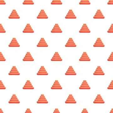 Seamless pattern with baby stacking ring pyramid toy Stock Illustration