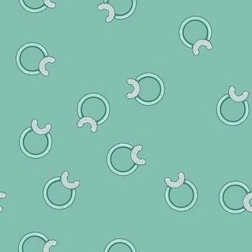 Seamless pattern baby teething ring cartoon vector Stock Illustration