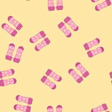 Seamless pattern baby toddler socks cartoon vector 스톡 일러스트