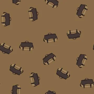 Seamless pattern back bag camp cartoon vector Stock Illustration