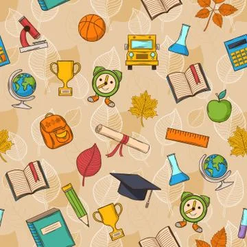Seamless pattern Back to school Stock Illustration