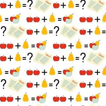 Seamless Pattern Back to School, Math Stock Illustration