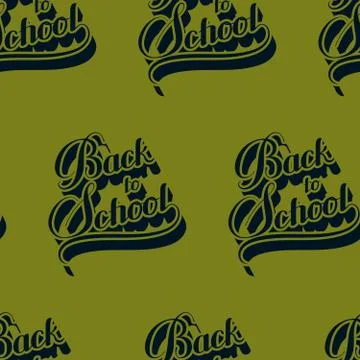 Seamless pattern with  Back To School retro labels Stock Illustration