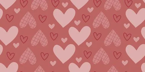 Seamless pattern backdrop with abstract hearts Illustrazione stock