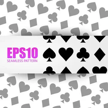 Seamless pattern. Backgriund with playing card symbols. Stock Illustration