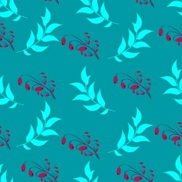 Seamless pattern. Background abstract natural floral bluish-green turquoise m Stock Illustration