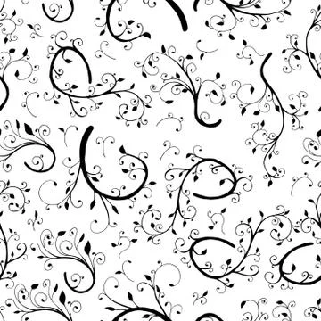 Seamless pattern background with abstract plant. Stock Illustration