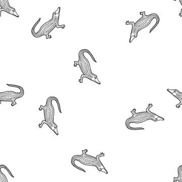 Seamless pattern background alligator. Tangle pattern vector illustration. Stock Illustration