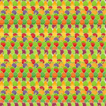 Seamless Pattern Background from Apple, Orange, Plum, Cherry Illustrazione stock