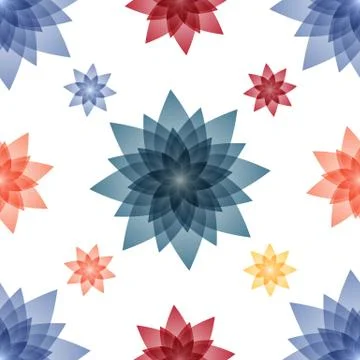 Seamless pattern background with artificial flowers of plastic. 스톡 일러스트
