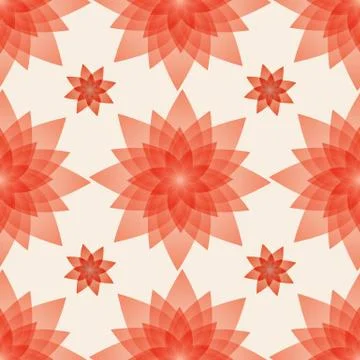 Seamless pattern background with artificial red flowers made from plastic. Illustrazione stock
