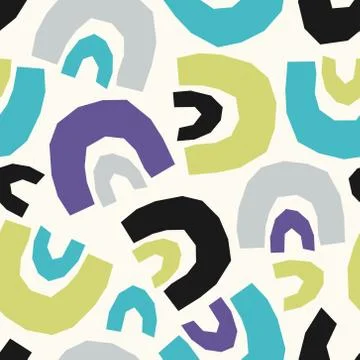 Seamless pattern background with astract paper cut shapes Stock Illustration