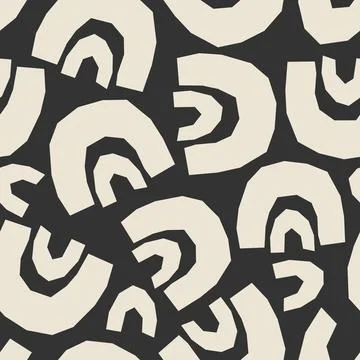 Seamless pattern background with astract paper cut shapes Stock Illustration
