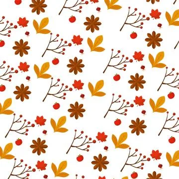 Seamless pattern background with autumn leaf icons Vector イラスト素材