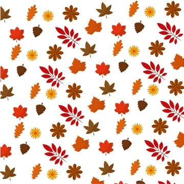 Seamless pattern background with autumn leaf icons Vector イラスト素材