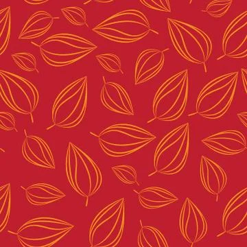 Seamless pattern background with autumn leaves. Vector illustration. Stock Illustration